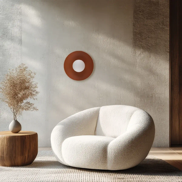 Ścienna lampa do salonu Slate 10937 mleczna kula metalowy ceglany