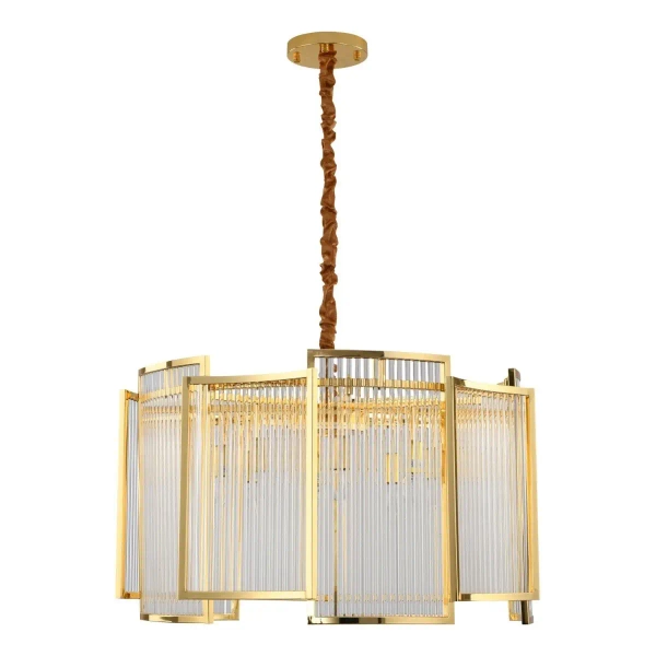 Designerska lampa wisząca Imperio SMP0098 gold Step kryształ hampton złota