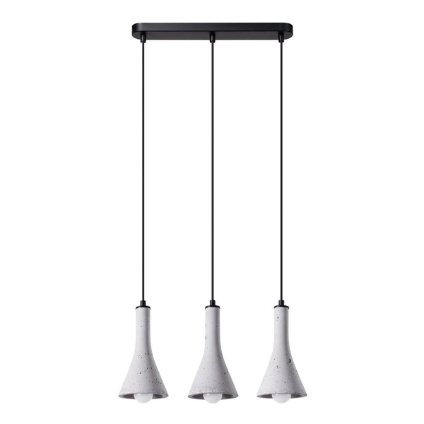 Potrójna lampa wisząca Rea SL.1225 stożkowa szara