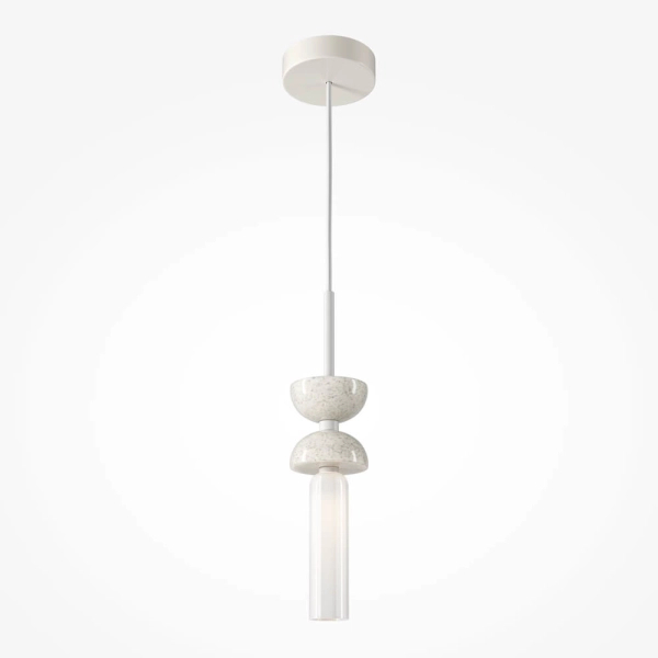 Lampa wisząca nad stół Kioto MOD178PL-01W marmurowa biała