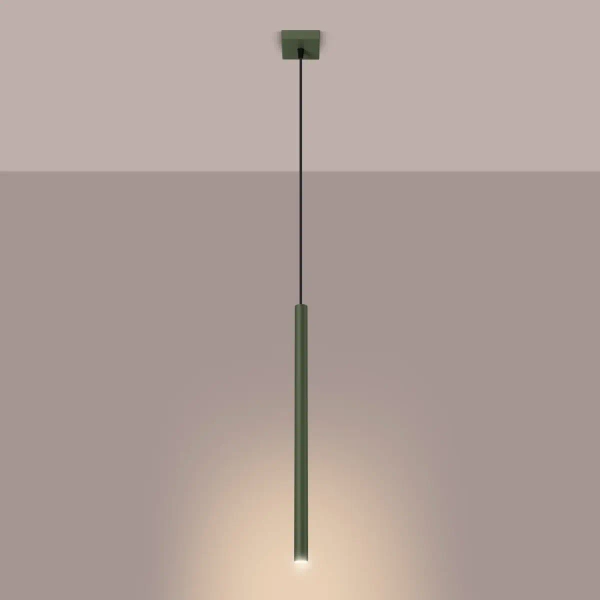 Lampa wisząca ryflowana PASTELO SL.1518 tubka podłużna oliwkowa