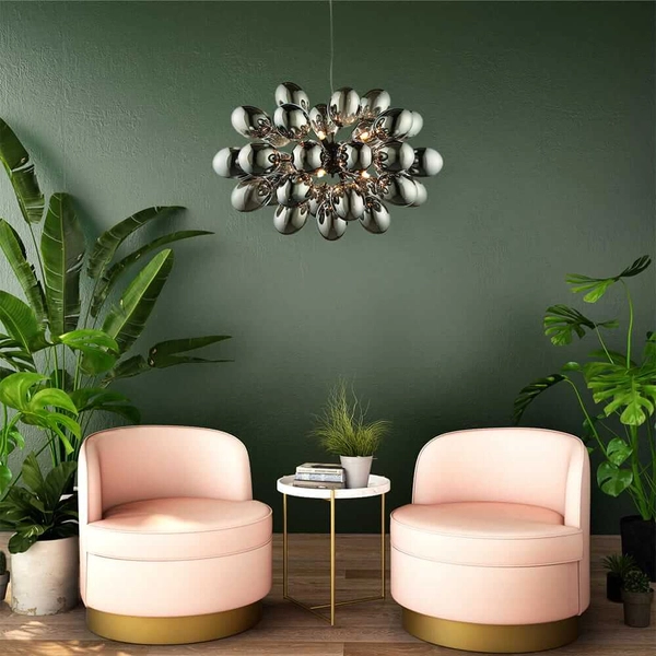 Lampa wisząca szklane klosze Infinity 80124 Endon kulista bańki czarny chrom