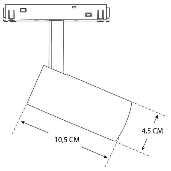 Reflektor do szyn magnetycznych 486 Domeno LED 7W 4000K czarna