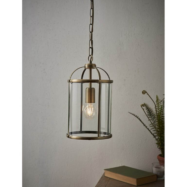 Klasyczna lampa wisząca Lambeth 69454 Endon łańcuch kopuła mosiądz