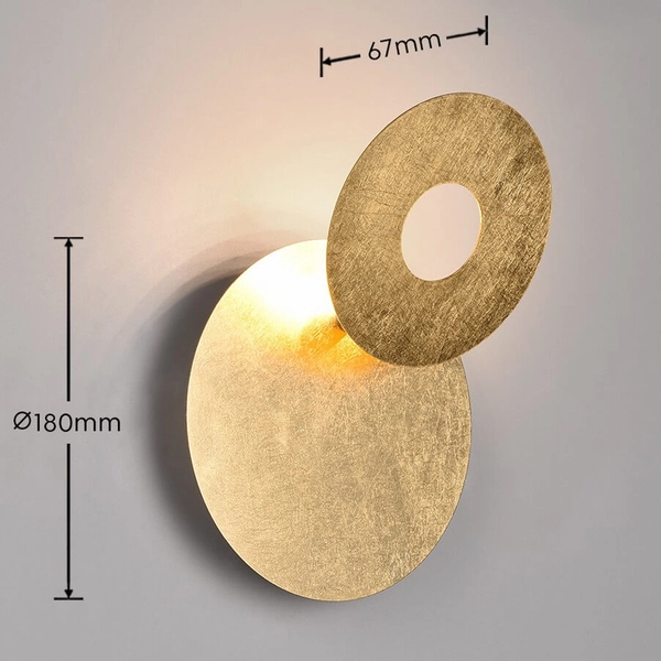 Ledowy kinkiet na ścianę Leano 240310179 LED 6W 3000K okrąg złoty