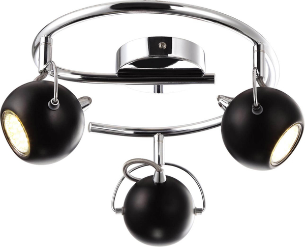 Lampa sufitowa Salva K-8002/3G BK ze spotami czarna chrom