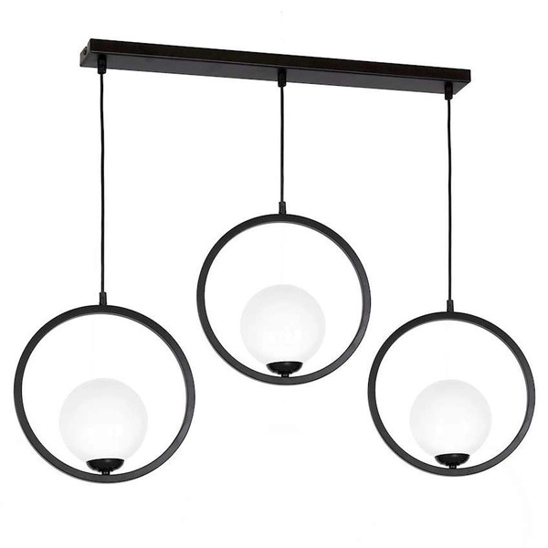LAMPA wisząca BOSTON MLP5594 Milagro modernistyczna OPRAWA metalowa ZWIS okrągły szklane kule balls czarne białe