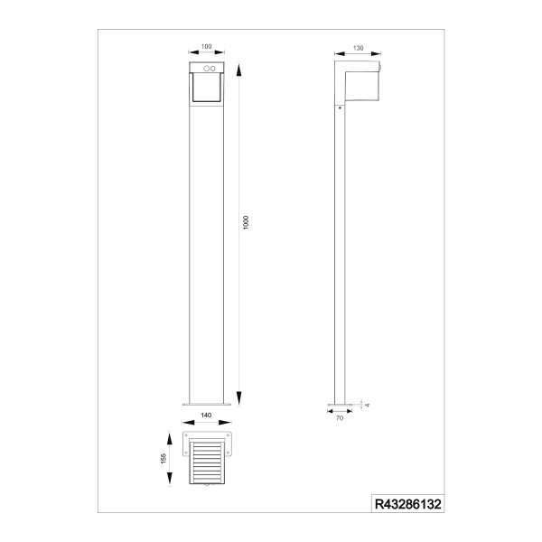 Lampa stojąca z czujnikiem COLOMBO R43286132 LED 5,5W 4000K IP44 czarny