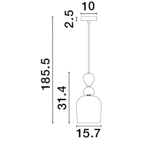 Pokojowa lampa wisząca Balam LE43397 szklana różowa niebieska czarna