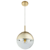 LAMPA wisząca VARUS 15855 Globo szklana OPRAWA zwis kula ball złota przezroczysta