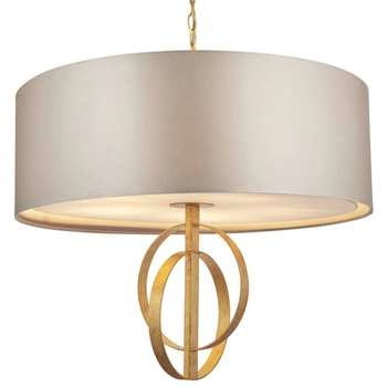 Zwisowa lampa z abażurem L&-195211 Light& na łańcuchu antyczne złoto