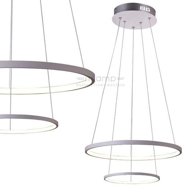 Lampa wisząca LUNE 32-64752 metalowa LED 40W 4000K pierścienie rings białe