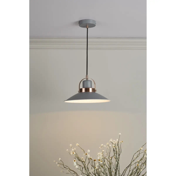 Wisząca lampa nad stół Liden LID0139 do kuchni stożek grafitowy miedziany