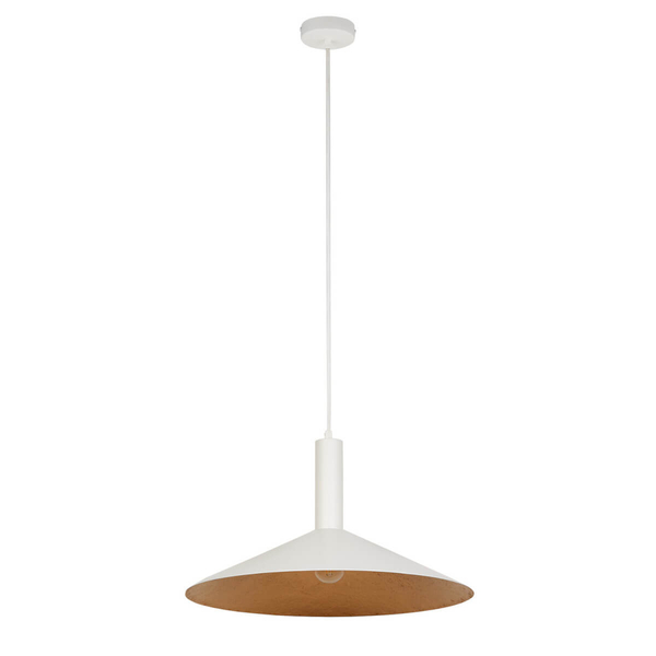 Lampa zwis Capri 41016 Sigma do jadalni plate biała miedziana