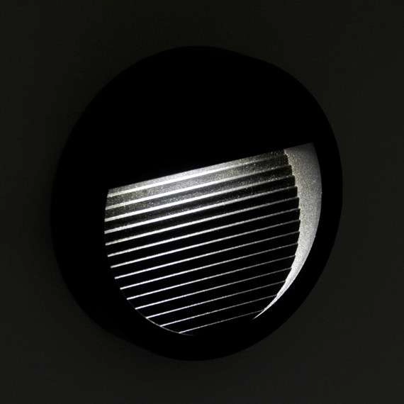 LAMPA schodowa Q8 LED 313744 Polux ścienna OPRAWA metalowa LED 3W 4000K okrągła IP44 grafitowa