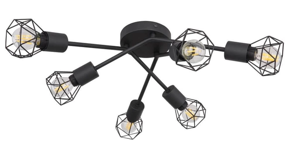 Lampa sufitowa Xara 54802S-6 sticks 6-punktowa czarna