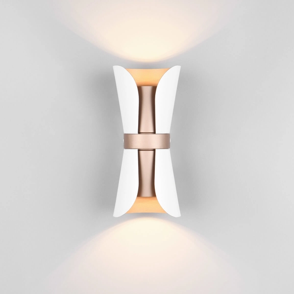 Kinkiet ścienny COAT 218600231 Trio góra-dół tubka do sypialni biały kawowy