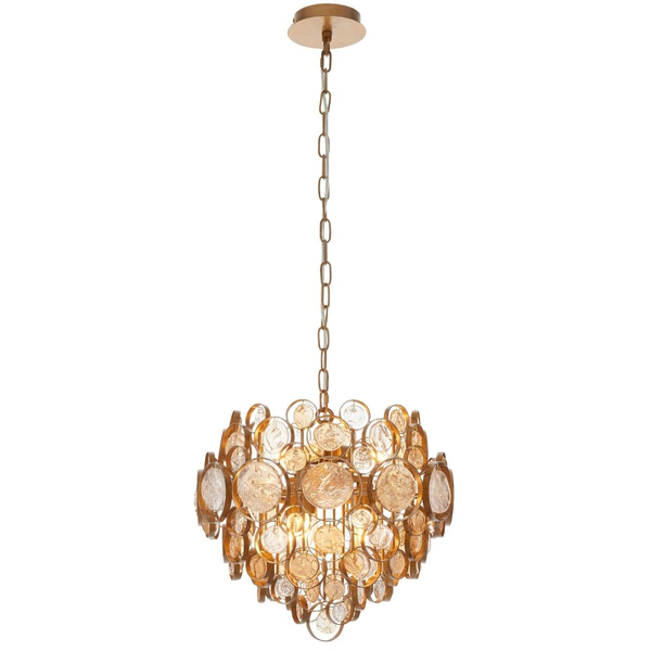 Lampa wisząca L&-191989 Light& monety szklane bursztynowe złota