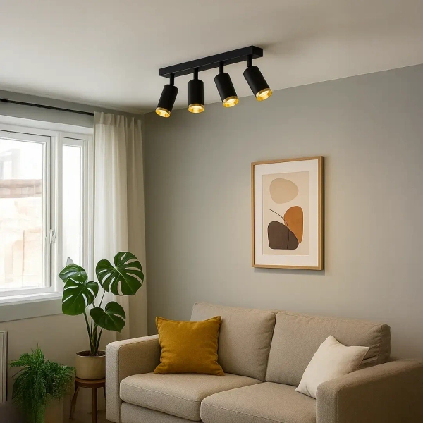 Nowoczesna lampa natynkowa Mica Spot ML2100 tubki czarny