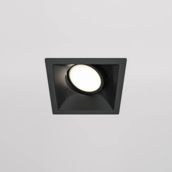 Wpuszczana oprawa kwadratowa Dot DL029-2-01B metalowa czarna