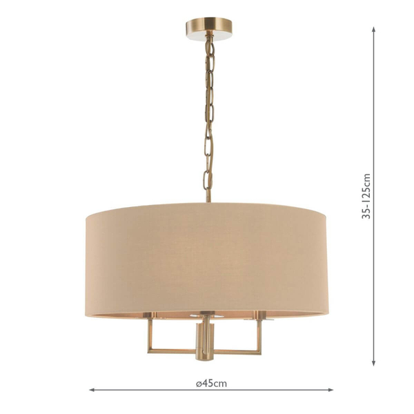 Jadalniana lampa wisząca Jamelia JAM0301 Dar Lighting beżowa mosiądz