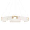 Wisząca lampa do salonu MAIRANA LE44617 LED 45W 3000K marmurowa biała złota