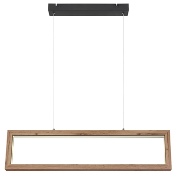 Drewniana wisząca lampa Mandera 67287H LED 24W 3000K czarna brązowa