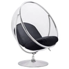 Obrotowy fotel stojący Bubble Stand JH-200-2.BLACKPUW do pokoju chrom czarny