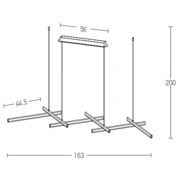 Designerska lampa wisząca 1948 LED 98W 3000K belki podłużne czarny