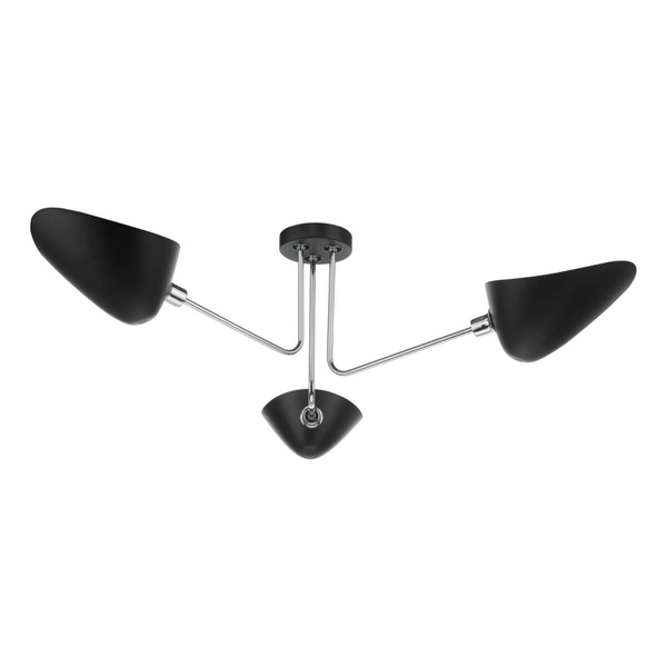 Sufitowa lampa metalowa Sebastian SEB0322 do salonu potrójna czarna
