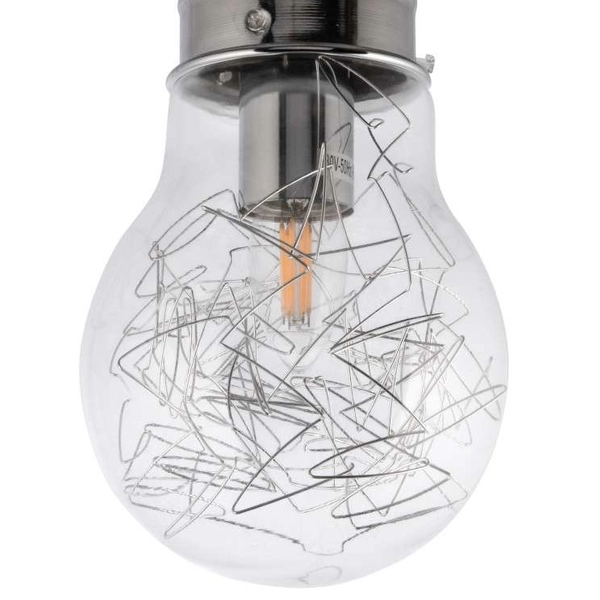 Lampa sufitowa VEN W-602/1 industrialna szklana żarówka przezroczysta chrom