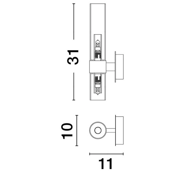 Metalowy kinkiet pokojowy Acuna LE43348 czarny przezroczysty