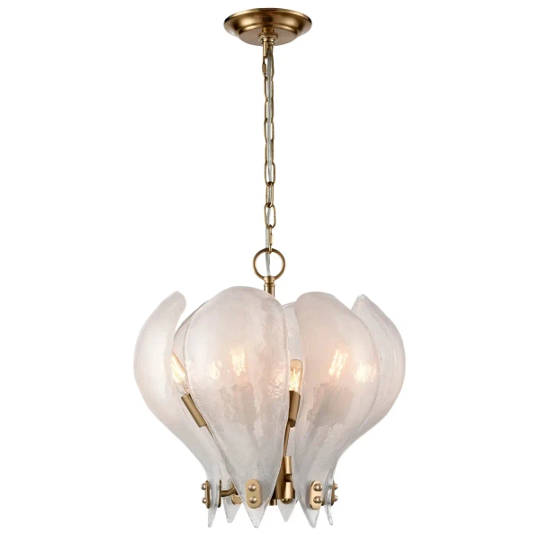 Wisząca lampa Cannes P06722BR na łańcuchu do salonu przezroczysty mosiądz