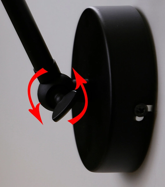 Loftowy kinkiet Fundo metalowy z regulacją czarny złoty