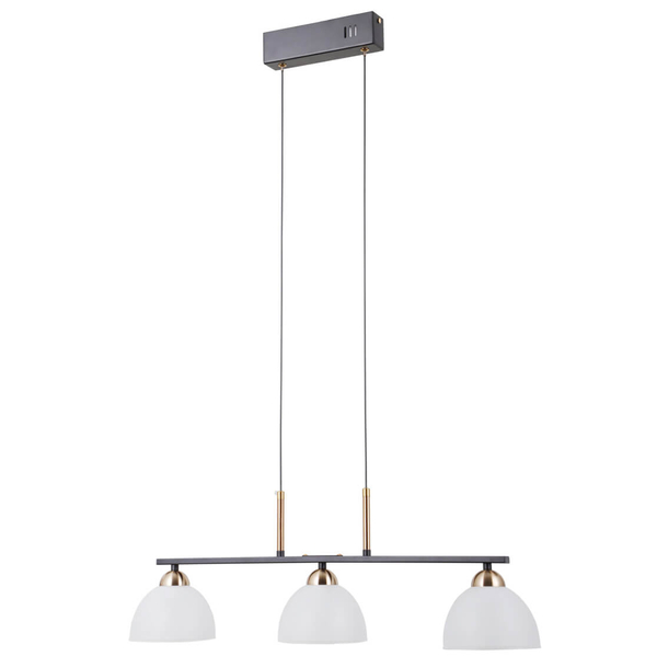 Lampa wisząca Montiela PND-34374-3-BK LED 45W 3000K szkło czarny biały złoty