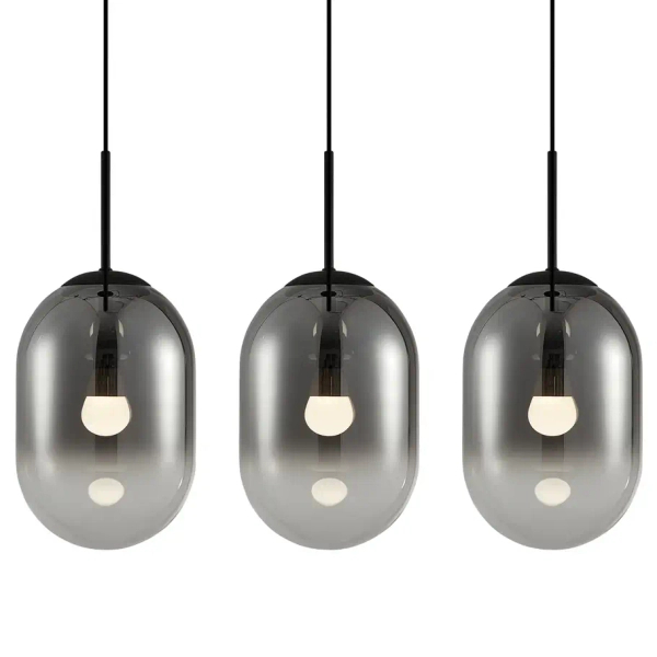 Lampa wisząca do kuchni ALIAS BLACK ML0321 owalna szklana czarna