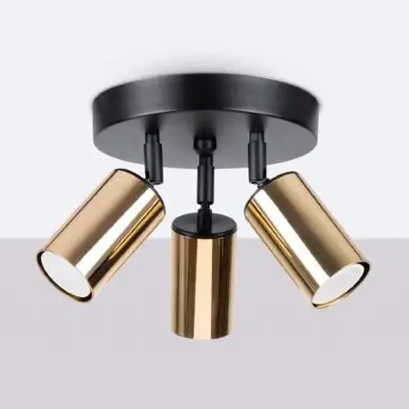 Lampa sufitowa Winx SL.1385 Sollux kuchenna tubki czarna złota