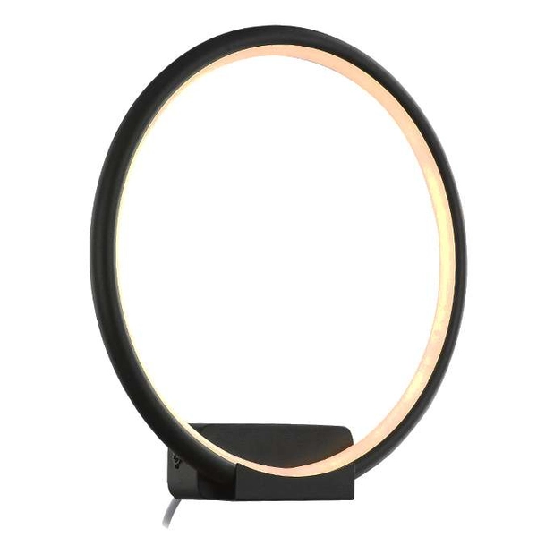 Kinkiet LAMPA ścienna MDECO SLIM/000101/4000/B okrągła OPRAWA metalowa LED 18W 4000K pierścień ring czarny