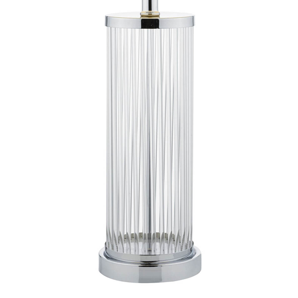 Lampka nocna szklana Olalla OLA4350-X z abażurem biała chrom