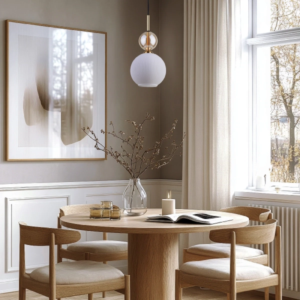 Lampa wisząca nad stołem Sophia Cognac 11590 kule biały złoty