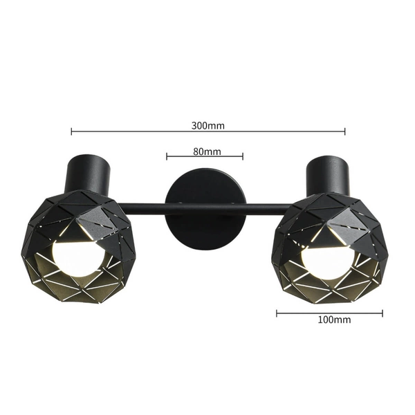 Regulowana LAMPA sufitowa REUS LP-8069/2WS BK Light Prestige metalowa OPRAWA reflektorki spot czarny