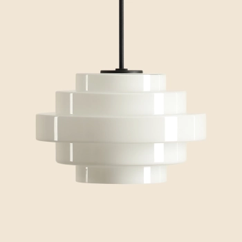 Pojedyncza wisząca lampa Filo Milky 9000PL_G1_S szklana biała czarna