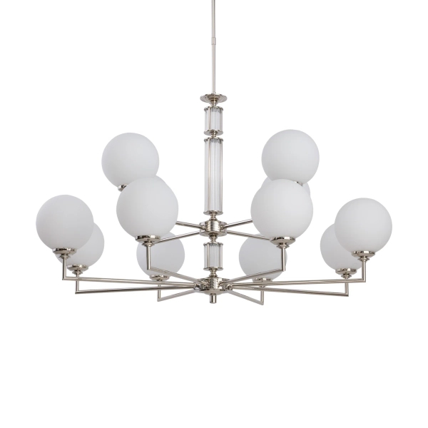Wisząca lampa nad stół Artu Glass ART-ZW-12 (N) G kule białe nikiel