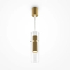 Szklana lampa wisząca Dynamics MOD326PL-01MG podłużna mosiądz