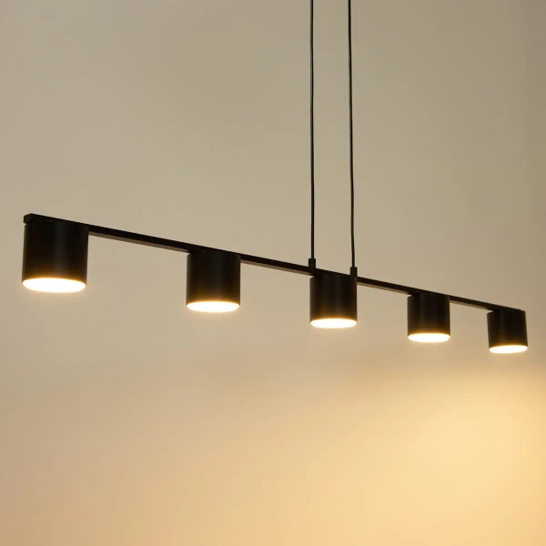 Żyrandol metalowy Mila 5 41345 do salonu tubki czarne