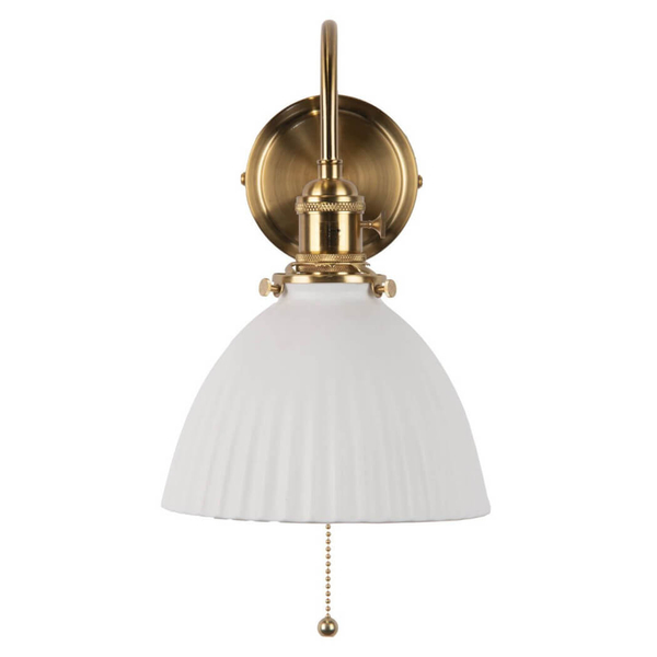 Ceramiczna lampa na ścianę Hadano HAD0740-09 mosiądz biały