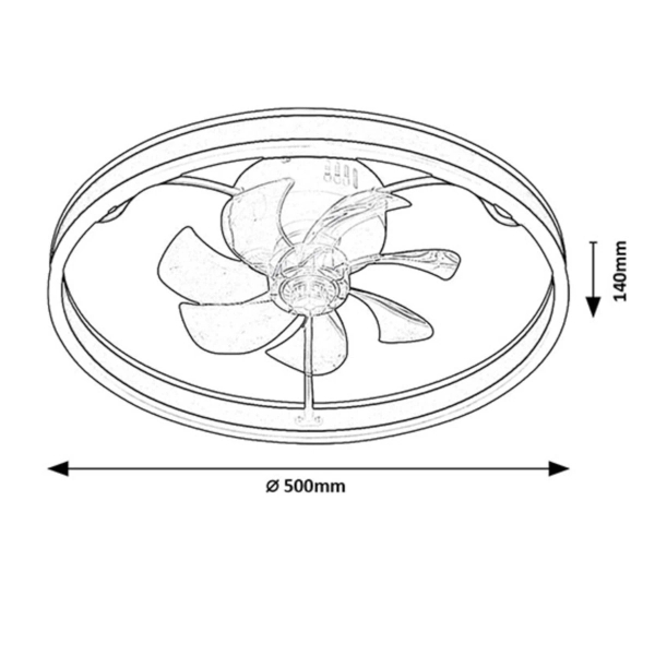 Sufitowy wiatrak z modułem LED Fanfy czarny biały 71337 40W 3000-6000K CCT