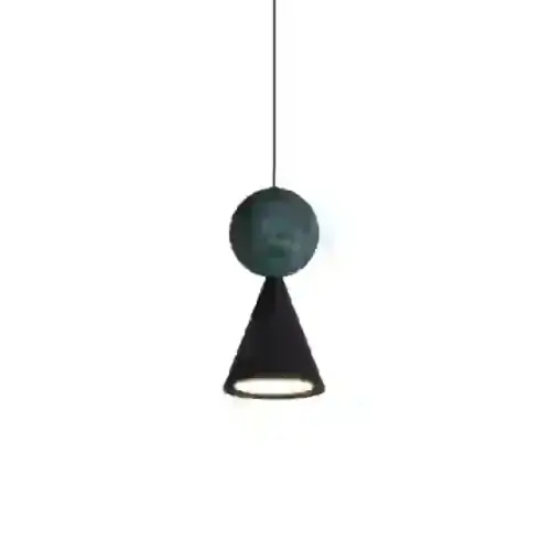 Stożkowa wisząca lampa BINGO czarna P0682 1xLED 8W 3000K kula kamień