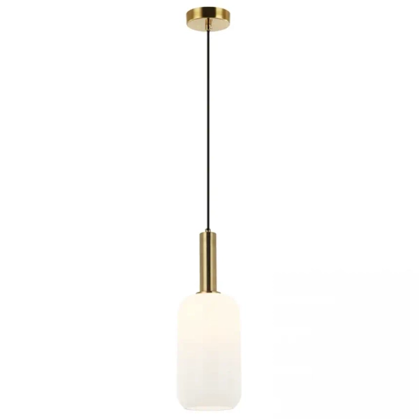 Szklana lampa wisząca 22070 do kuchni nad stół biała złota