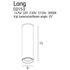 Zestaw biały downlight Long C0153 + RC0153/C0154 GOLD Maxlight LED 7W 3000K pierścień złoty
